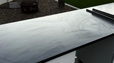 Here is another shot of the granite BEFORE restoration. Photo