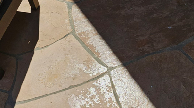 This image shows the old coating wearing away in some areas. Photo