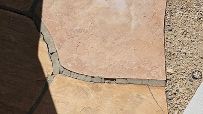 This image shows one example of the grout damage. Photo