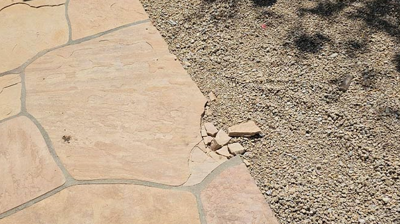 This image shows one example of the flagstone damage. Photo