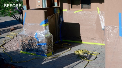 Improper topical sealers quickly fade and flake. We use only the highest quality sealers for exterior concrete pavers. Photo