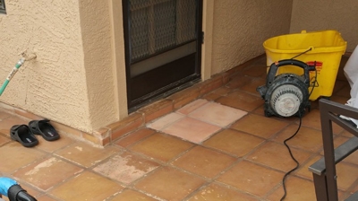 Here is another image of the sample tiles cleaned but not yet sealed. Photo