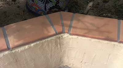 In this AFTER image you can see the nice clean grout lines and the enhanced color of the Saltillo tiles. Photo