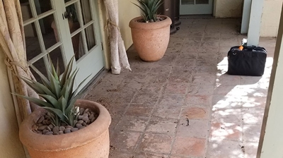 Here is another BEFORE image of the Saltillo entrance. Photo