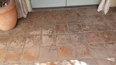 Here is the Saltillo as it appeared when we first arrived on the job site BEFORE doing any work. Photo