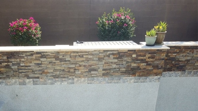 Here is another image taken DURING the restoration process, after the pool was drained and media blasting was performed. Photo