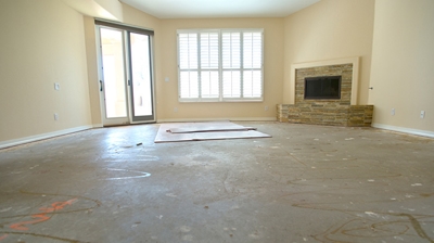 We also provided carpet removal services, including removal of the carpet tack strips along the walls. Photo