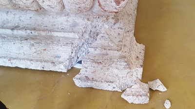 This image shows what the cantera looked like when we arrived on the job site. Photo