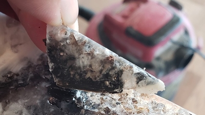 This BEFORE image shows the chunk of granite that came completely loose. Photo