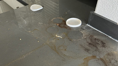 This is the worst of the quartz surface damage in our opinion. Photo