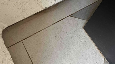 There was not much space between the planter and the wall, as you can see in this AFTER image. Photo