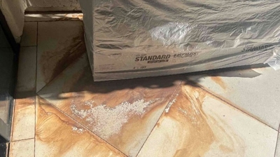 This image was taken during the restoration process. Some of the rust had been removed. Photo