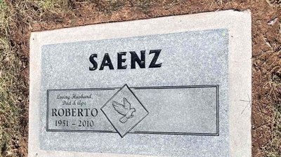 The headstone looks nice and clean after restoration. Photo