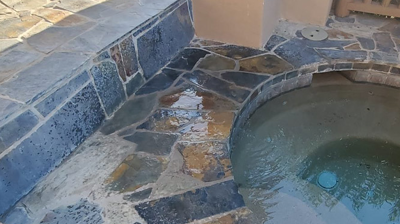 Notice how the sealer enhanced the natural colors in the stone. Photo