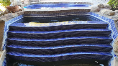 This BEFORE image shows the poor condition of the fountain. Photo