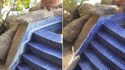 This BEFORE (left) and AFTER (right) comparison demonstrates the quality of our work. Photo