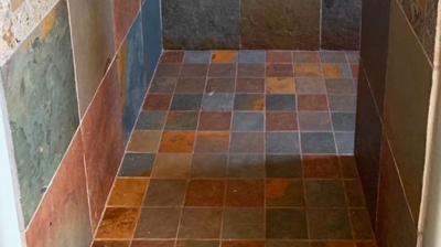 Slate Shower Stripped, Cleaned, and Sealed