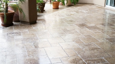 Naturally Polished Exterior Travertine