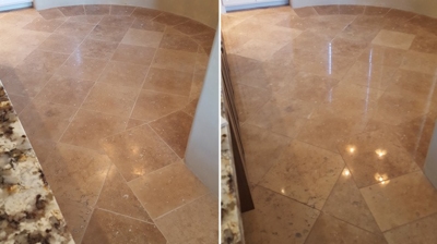 In the BEFORE image (left) you can see how little clarity there was in the finish. The clarity is restored in the AFTER image (r Photo