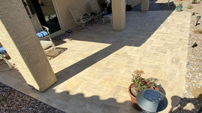This BEFORE image shows the travertine the dull, washed out travertine. Photo