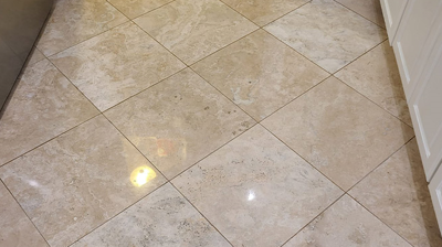 This image was taken AFTER our travertine restoration services. Photo