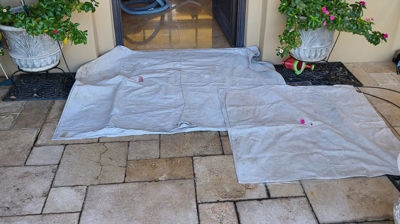 We protected the floors adjacent to our work area. Photo