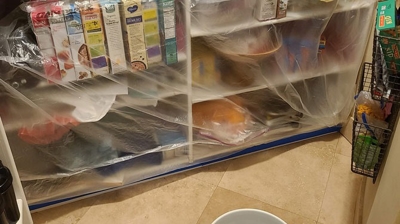 We masked and protected the storage spaces. Photo