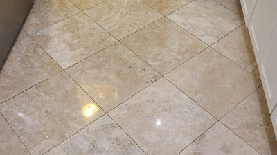 This image was taken AFTER our travertine restoration services. Photo