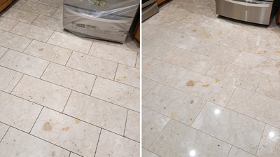 Travertine Floor Surface Damage Erased