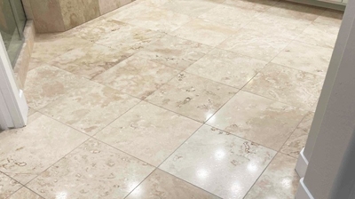 Here is the polished travertine AFTER our services. Photo