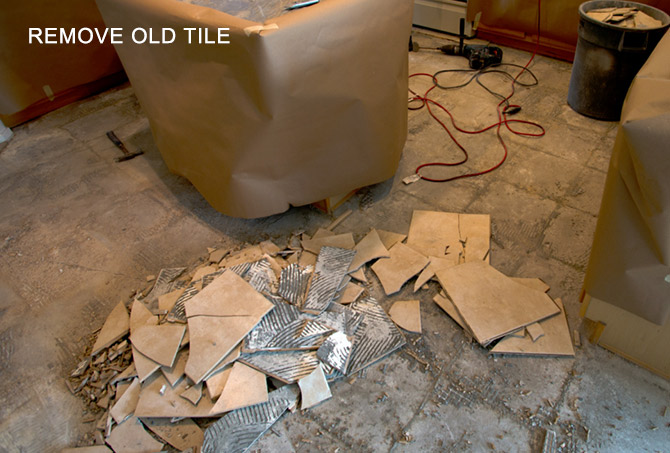 Tile Removal Kitchen