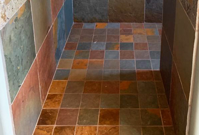 Slate Shower Stripped Cleaned And, Shower Slate Tile Repair