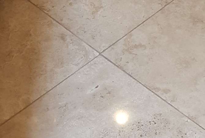 Travertine Clean Grout Lines