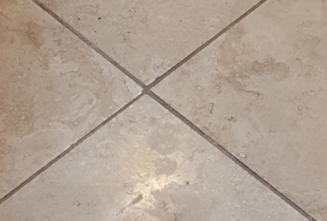 Travertine Dirty Grout Lines