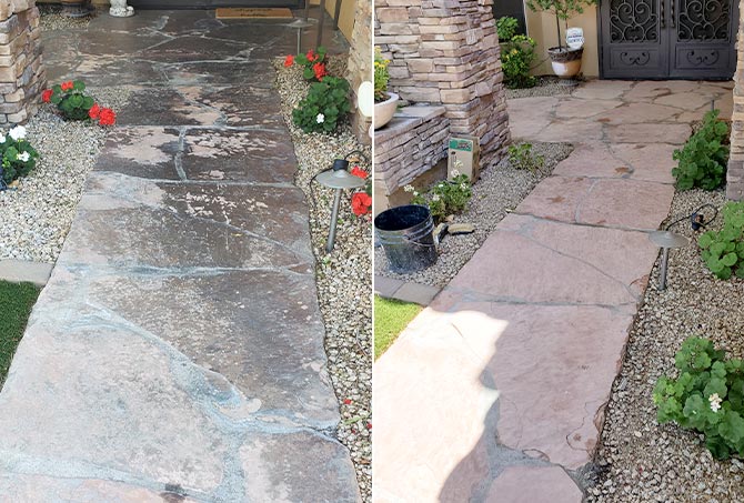 Flagstone Stripping and Cleaning