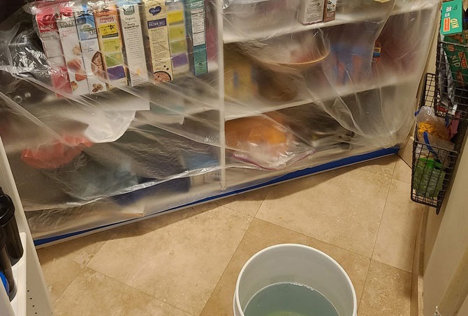 We masked and protected the storage spaces