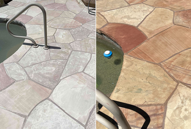 Flagstone Restoration Before and After