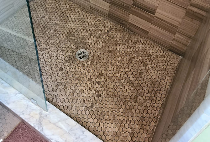 This image shows the cleaned and restored shower floor.