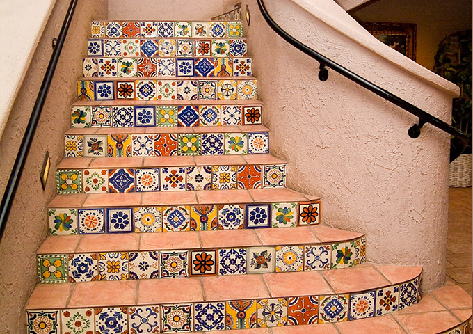 Mexican tile staircase