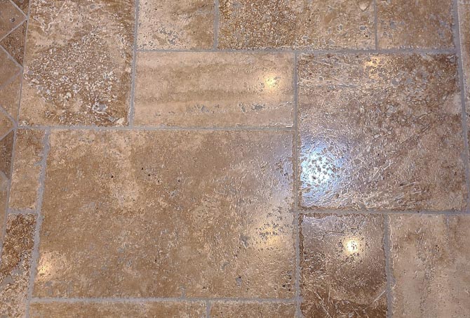 This travertine floor has a fresh, clean, and inviting appearance.