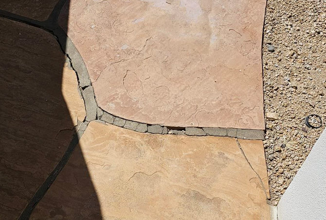 This image shows one example of the grout damage.