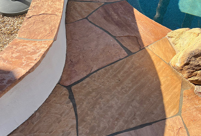 The color of the flagstone is refreshed and lovely in this AFTER image.