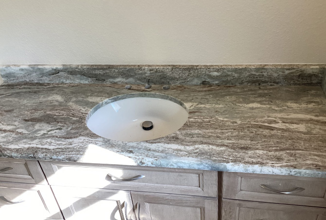 Here is one more photo of the larger vanity top AFTER granite restoration.