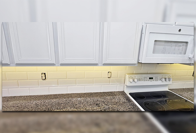 Once the homeowners added new outlet covers, this backsplash looked exactly as they hoped it would.